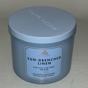 SUN DRENCHED LINEN 3 WICK CANDLE BATH AND BODY WORKS